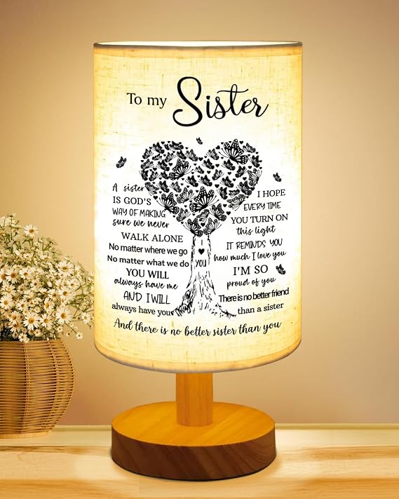 Sisters Gifts from Sister, to Sister Fabric Table Lamp, Wedding Gifts Sis
