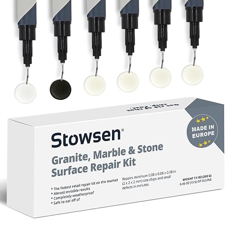 Granite, Marble & Stone Repair Kit - Fix Chips & Defects in Minutes | Restore Tiles & Countertops With Ease | For Quartz Corian Marble or Stone | Flawless Results Every Time | Repair Up to 20 Chips