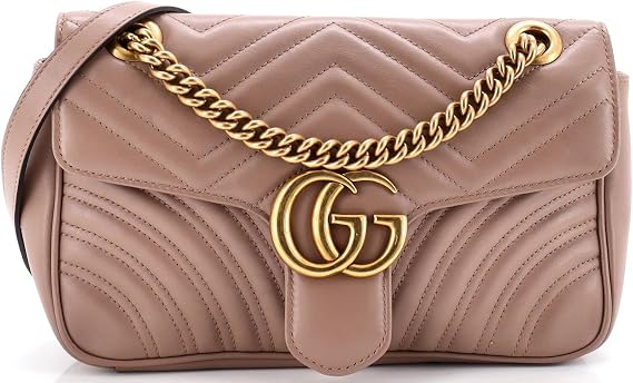Pre-Loved GG Marmont Flap Bag Medium, Neutral