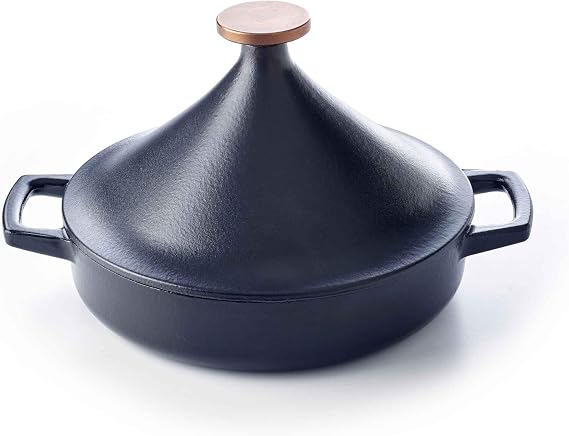 Alva Nori 3-QT Enameled Cast Iron Moroccan Tagine Cooking Pot with Lid