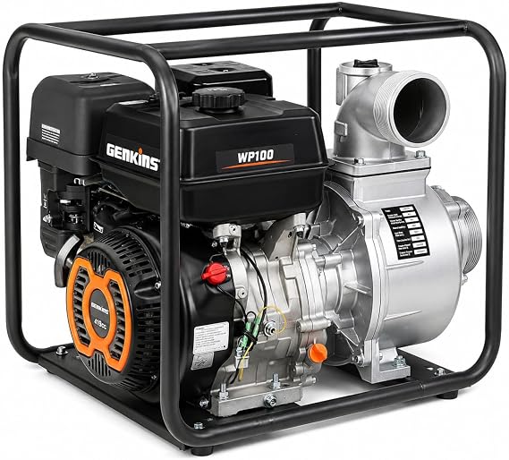 Genkins 4 Inch Water Pump 396Gal/min Ideal For Pool Farm Garden Flood control etc