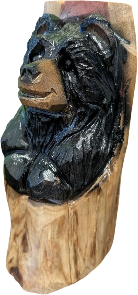 Small Chainsaw Bear Carving in Cedar