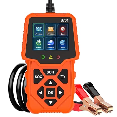 Car Battery Load Tester 12V 24V, 100-2000 CCA with Cloud Printing