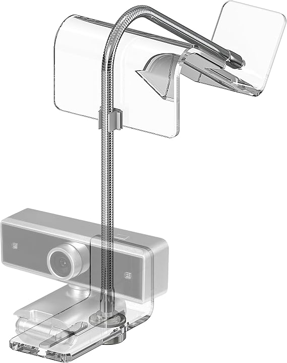 GEEKRIA Acrylic Center Screen/Mid Webcam Stand, Place Webcam Anywhere on Monitor, Laptop Screen, Compatible with Logitech MX Brio, C920x, C922, C930 Webcams (Transparent)