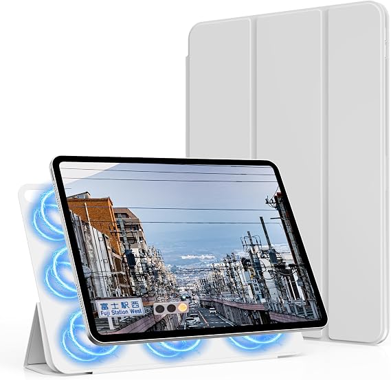 Magnetic Case for iPad (A16) 11th/10th Generation (11/10.9 Inch, 2025/2022), Smart Magnetic Attachment, Slim Lightweight Protective Trifold Stand Cover, Auto Sleep/Wake, Gray