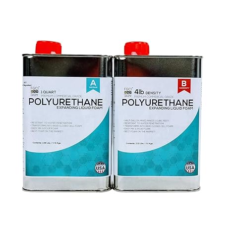 FGCI Expanding Liquid Foam 2 Gallon Kit, 4 Lb Density 2-Part Marine Foam | Two-part pour foam for flotation, insulation & filling voids in boats & docks. Multiple sizes & densities, Made in USA