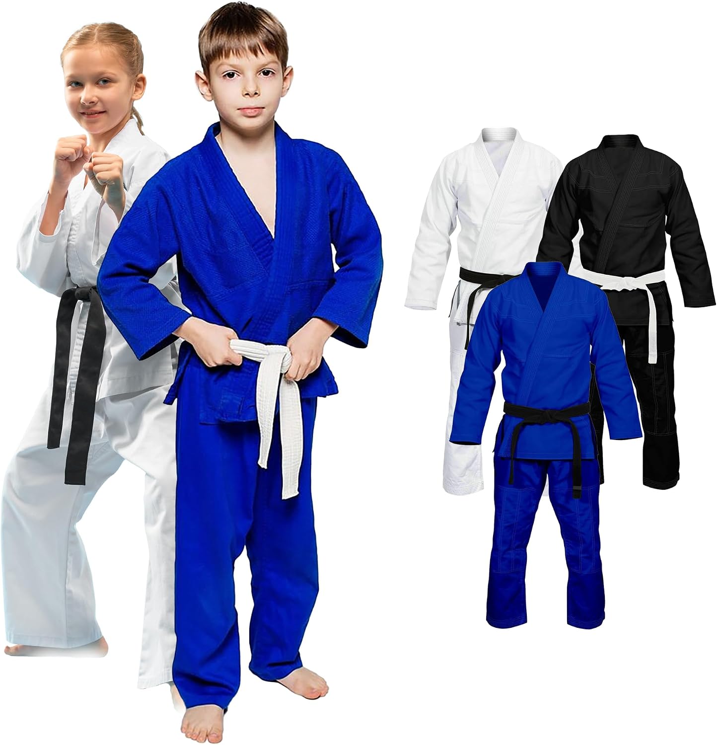Brazilian Jiu Jitsu Gi for Kids Lightweight & Preshrunk BJJ Kimono - Boys & Girls IBJJF Approved with Free Belt