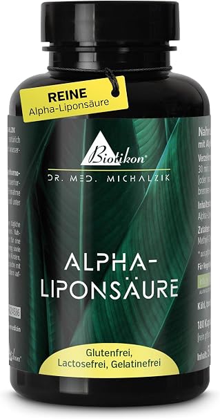Dr. med. Micah Lzik Alpha Lipoic Acid with Pure Alpha Lipoic Acid Each Capsule Contains Alpha Lipoic Acid – 200 mg No Additives 180 VeganCaps