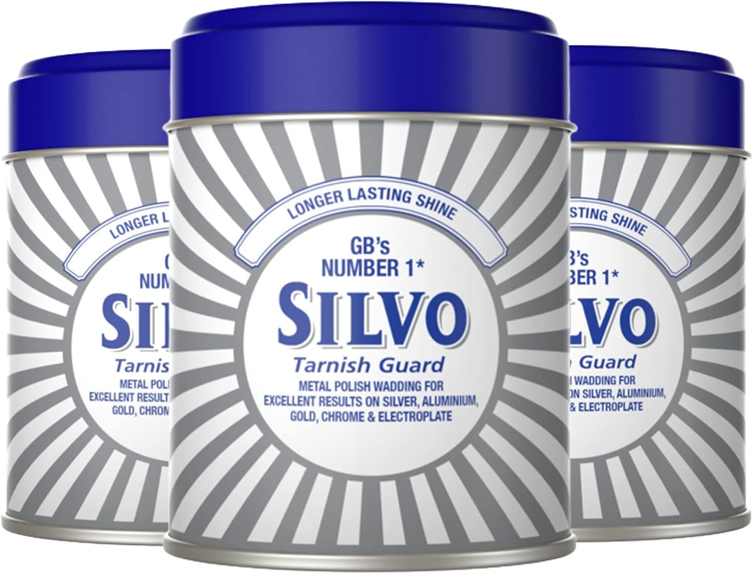 Silvo Tarnish Guard Metal Polish Wadding I All Purpose Metal Polish – For Silver, Gold, Aluminium, Chrome & Electroplate I Size: 75g Pack of 3