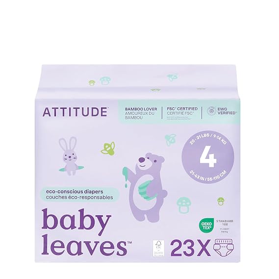 Attitude Baby Diapers Size 4, 26 CT