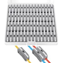 XHF 60pcs White Lever Connectors, Electrical Wire Terminals for Any Circuit, Inline Splices 28-12 AWG (SPL-1)