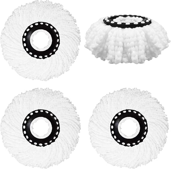 Microfiber Spin Mop Refill Easy Cleaning Mop Head Replacement for Floor Cleaning Deep Cleaning for Home Office,4 Pack Mop Replacement Heads for 360Spin Mop
