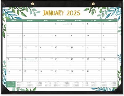 Desk Calendar 2025, 2025 Desk Calendar Large 22‘’ x 17‘’, from January 2025 to June 2026, 18 Months Desk Calendar 2025-2026 with Protect Corner