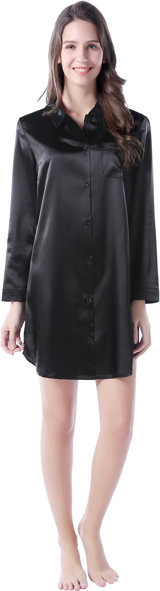 Richie House Women's Medium Style Satin Shirt Pajama Sleepwear Size S-XL RHW2788