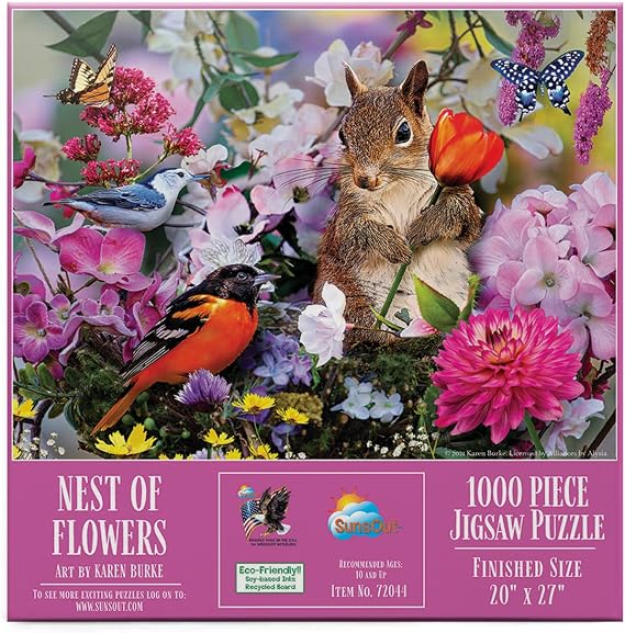 SunsOut Nest of Flowers 1000 Piece Adult Jigsaw Puzzle 72044