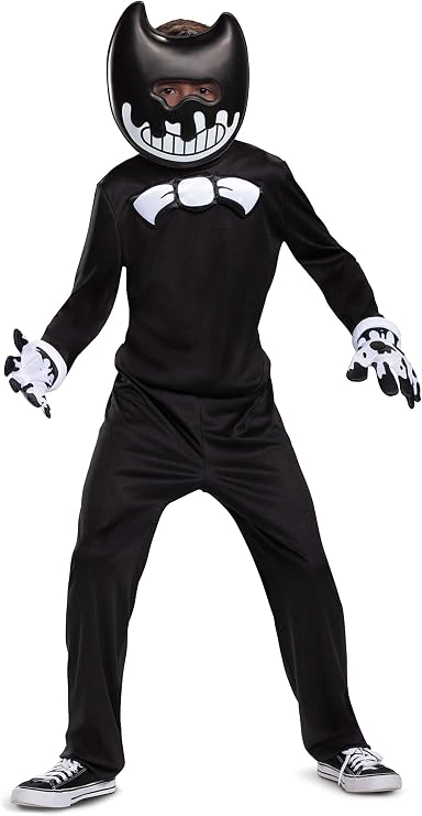 Disguise Ink Bendy Costume for Kids, Bendy and the Ink Machine Video Game Themed Character Jumpsuit, Classic Child Size Extra Large (14-16)