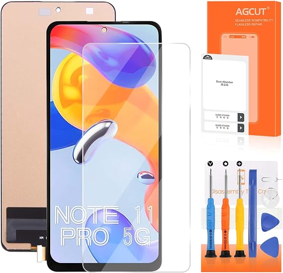 AGCUT LCD Screen for Redmi Note 11 PRO 4G / 5G LCD Display for Xiaomi Redmi Note 11 PRO 2201116TG Note 11 PRO 5G 21091116I 6.67 Inch Screen Replacement Touchscreen Assembly with Repair Black