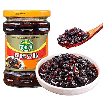 SXET Femented Black Bean Sauce, Sichuan Douchi, Delicious Fermented Black Bean Paste, Black Bean Hot Chili Sauce for Condiment 9.8oz280g  pack of 1, 1.0 Ounce