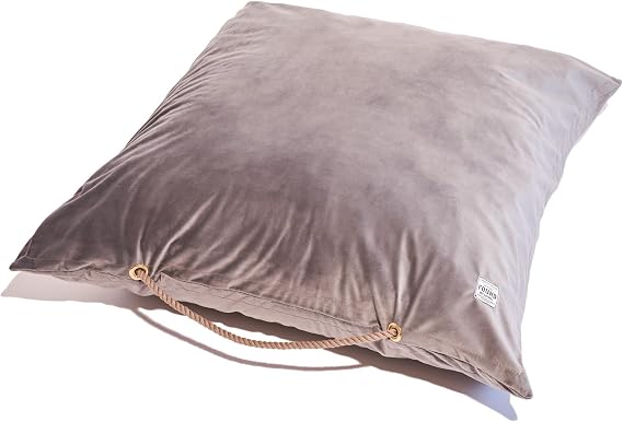 Grey Velvet Dog Bed, (Large, 40 x 40) - Ultra Soft Comfortable Pet Bed - Puppy Bed with Removable Cover & Zip Closure - Plush Dog Bed for Indoor & Outdoor - Made in The USA