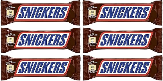 SNICKERS Chocolate Bar Collection 50g x 6 | Snickers Chocolate by Mars - Nougat Topped with Caramel and Peanuts, Milk Chocolate Bar Sold by Swiss+