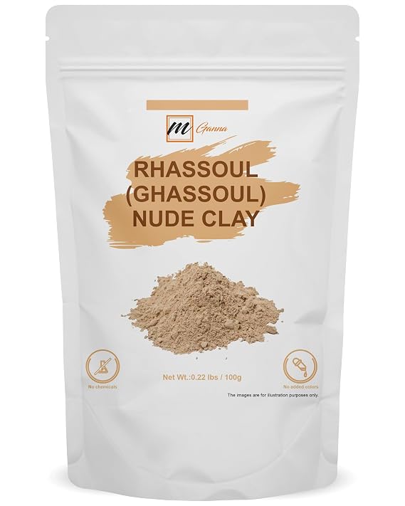 100% Natural Moroccan Rhassoul Clay Powder/Nude/Ghassoul Lava Clay Powder for Hair Masks, Creams, Face Masks, Scrubs and Soap Making 0.22 LBS / 100 GMS