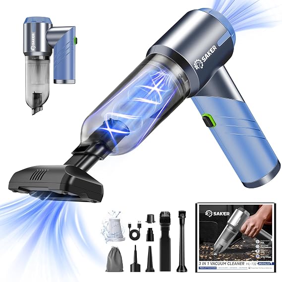 Saker Handheld Car Vacuum Portable Cordless17000Pa HL132 Blue
