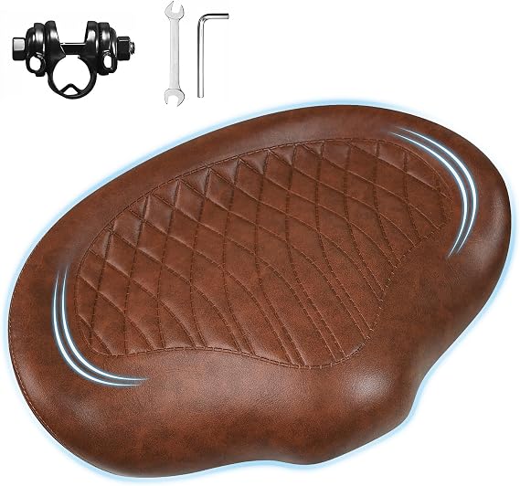 ROADNADO Noseless Bike Seat for Men & Women Comfort Non-Slip Waterproof Oversized Bicycle Saddle Extra Wide Padded Bike Seat Cushion for Peloton Exercise Cruiser City Road Bikes MTB Ebike