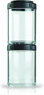 BlenderBottle GoStak 100cc 3-Pak and 150cc 2-Pak Food Storage Containers