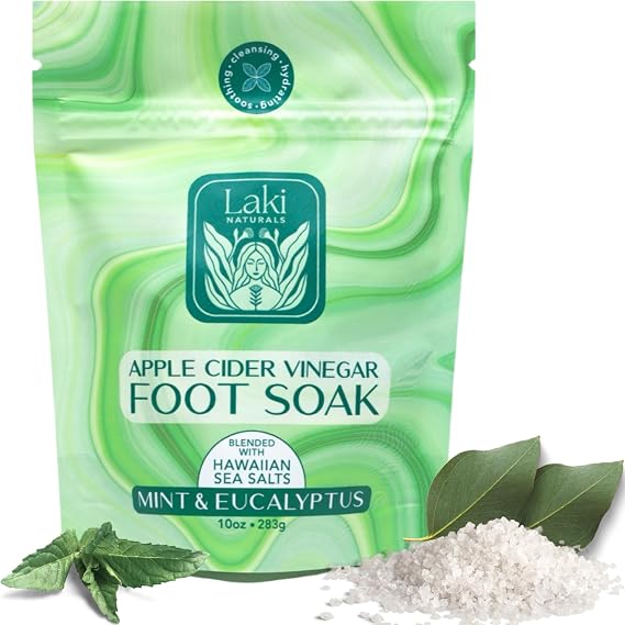 Laki Naturals Apple Cider Vinegar Foot Soak, Mint & Eucalyptus (10oz)
