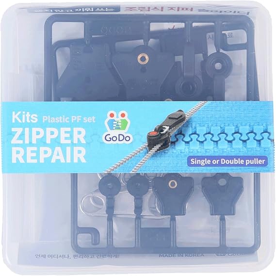 GODO Plastic Zipper Slider Repair Replacement Kits - ZipperSize 5 8 10 Single or Double Sided Slider Available