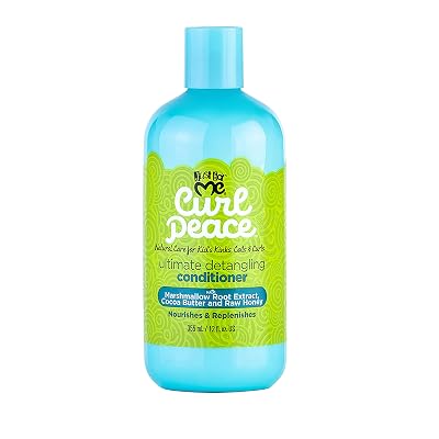 Just For Me Curl Peace Ultimate Detangling Conditioner - Nourishes & Replenishes, Contains Marshmallow Root Extract, Cocoa Butter & Raw Honey, Sulfate Free, No Animal Testing, 12 oz