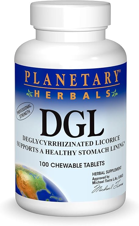 Planetary Herbals DGL, Deglycyrrhizinated Licorice - 100 Chewable Tablets