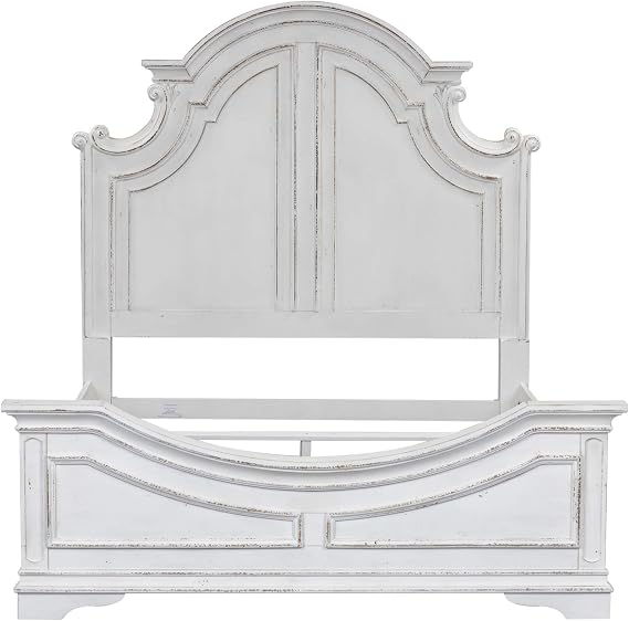 Liberty Furniture Industries Magnolia Manor King Panel Bed, Antique White