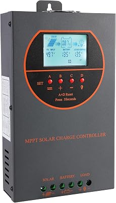 60A Solar Charge Controller MPPT 12V 24V 36V 48V Controller 60amp Solar Charge Regulator MPPT 160V wLCD Display Work with AGM, Gel, Flooded and Lithium,Max Input Power 3000W