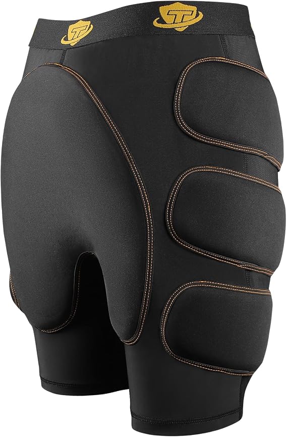 Football Girdle with 7-Pads Hip Thigh Protector Padded Shorts for Men Youth Padded Compression Shorts Protective for Baseball Football Basketball Black