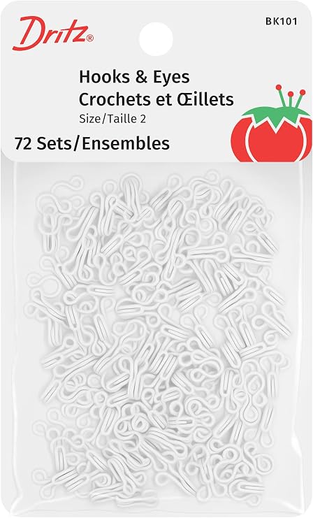 Hooks & Eyes Size 2 White