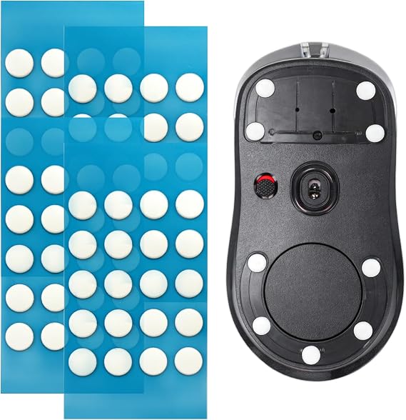 80-Pcs DIY Universal PTFE Mouse Skates Set - Dia 6mm White Glide Dots with Curved Edges&Strong Adhesive for Custom Gaming Mouse Tuning