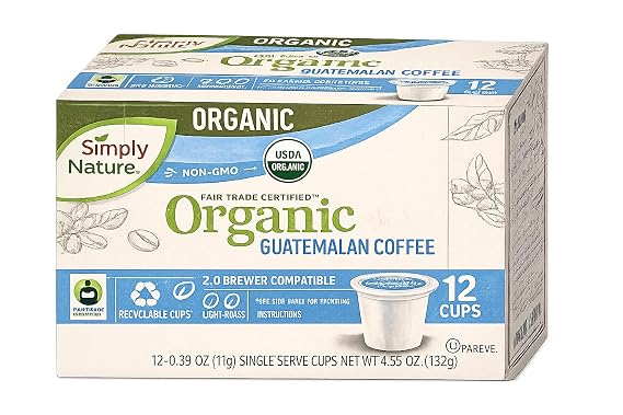 Organic Guatemalan Coffee Single Serve 12 Cups | Organic Guatemalan Light Roast Coffee Pods