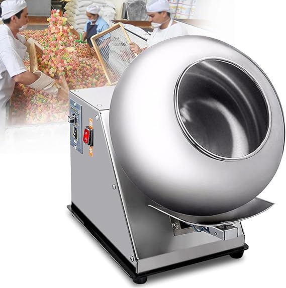 Small Commercial Mini Chocolate Panning Machine - Electric Sugar Coating and Chocolate Polishing Machine for Sugar, Chocolate, Peanut Nut - Automatic Tablet Coating Machine