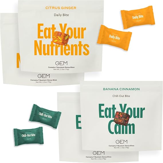GEM Cognition Bundle - Natural Brain Health Supplement for Focus, Memory, Stress Support & Relaxation | with B-Vitamins, Magnesium, Turmeric & Adaptogens | Plant-Based Whole Food Vitamins, Vegan