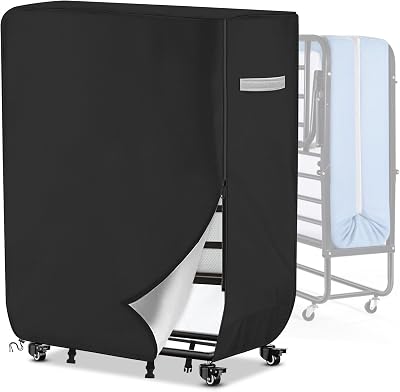 COSHNIBI Rollaway Bed Storage Cover,Heavy Duty Waterproof Storage Cover with Zipper for Twin Size 38-Inch Folding Bed,39 L x 15 W x 45 H,Black