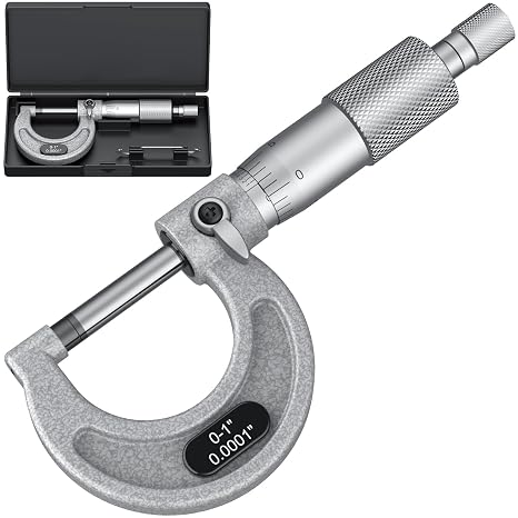 HDLNKAK Outside Micrometer 0-1"/0.0001", with Zero Wrench and Case (Gray)
