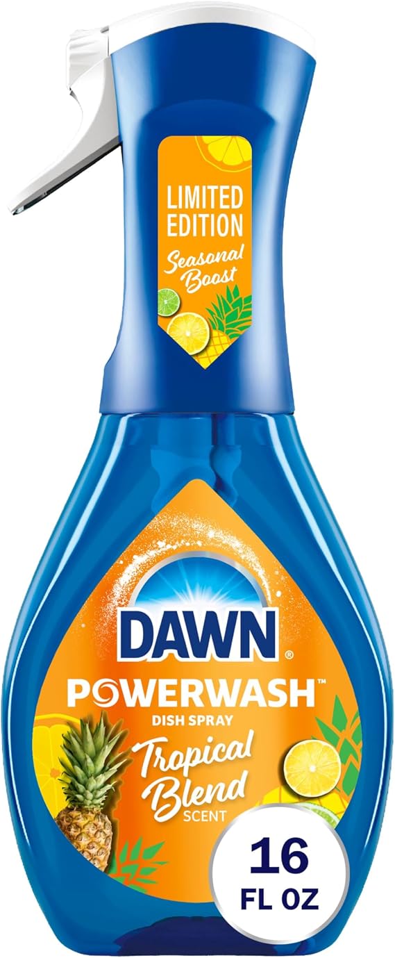 Dawn Dish Soap Spray Tropical Blend Scent, Kitchen Household Essentials, 16 oz. Spray Bottle