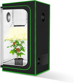 Small Grow Tent for Aerogarden 18 x18 x32   Hydroponics Growing System  Highly Reflective 600D Diamond Mylar Canvas with Ventilation window and Floor Tray for Hydroponic Indoor Plant Growing