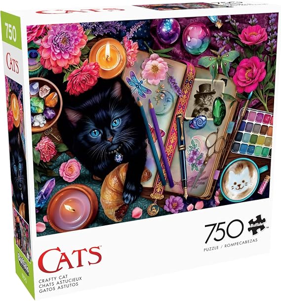 Buffalo Games Crafty Cats 750 Piece Cat Jigsaw Puzzle, Adult Puzzle, Poster