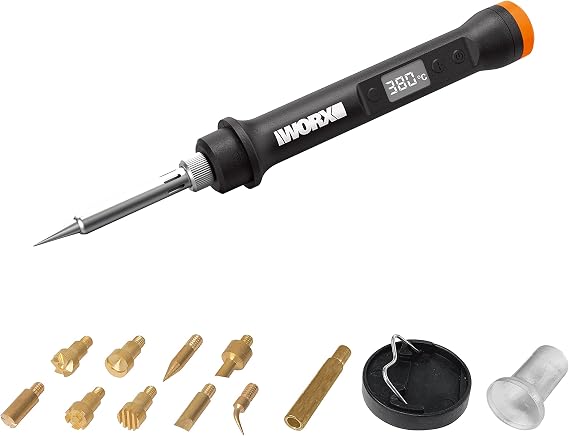 WORX WX744.9 MAKERX 20Volt Profesyonel Dijital Lehim Tabancası + 12 Aksesuar (Akü Dahil Değildir)