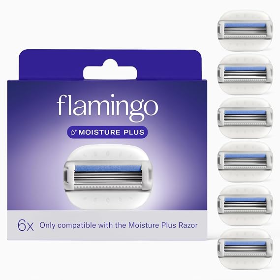 Flamingo Moisture Plus Razor Blades for Women - 6 Count