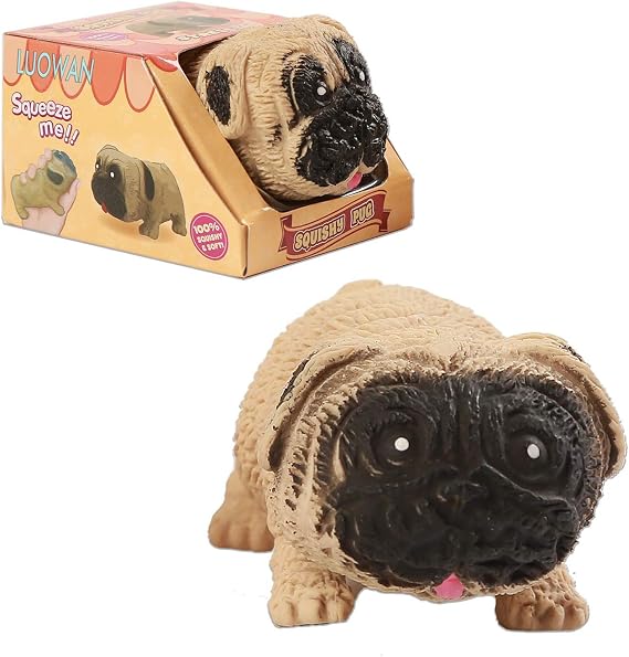 Squishy Fidget Sensory stress pug dog toys for Children Adults Teens kids,Decompression squishies Pug-Shaped for girls Squeeze anxiety relief stress Anti-Stress Calming for ADHD Autism best gifts