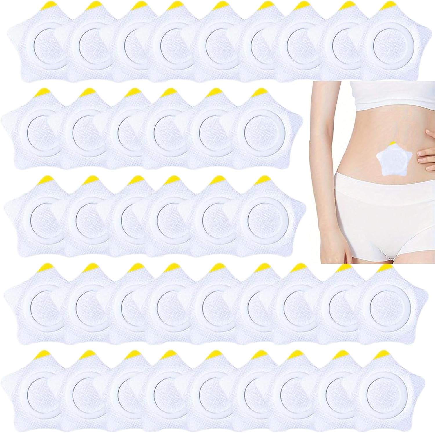 100 Stück Rizinusöl Pflaster für Bauchnabel Castor Oil Packs Wrap - Bio Baumwolle Detox Hautpflege Wiederverwendbar