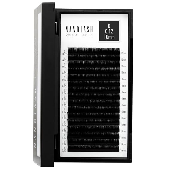 Nanolash Volume Lashes - false lashes for professional eyelash extensions, volume eyelash extensions (0.12 D, 10mm)